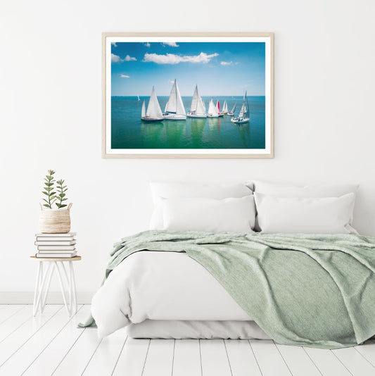 Boats on Sea Scenery Photograph Home Decor Premium Quality Poster Print Choose Your Sizes