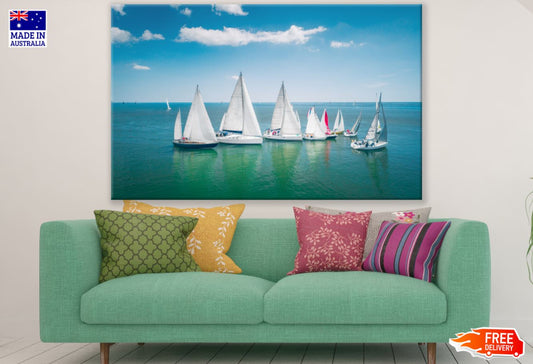 Boats on Sea Scenery Photograph Print 100% Australian Made
