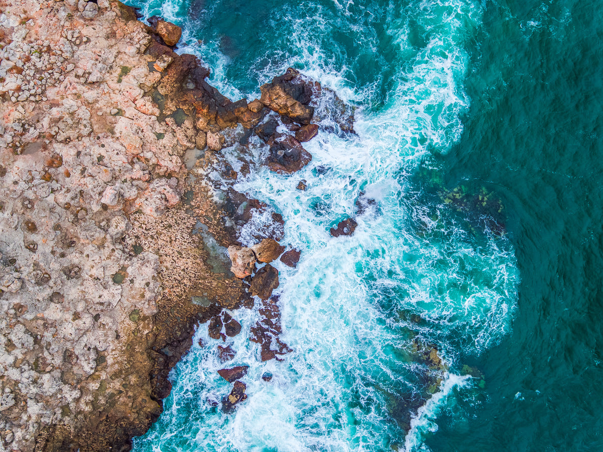 Sea & Cliff Aerial Photograph Print 100% Australian Made