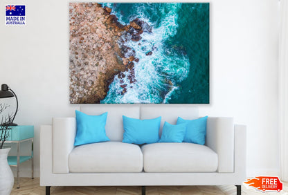 Sea & Cliff Aerial Photograph Print 100% Australian Made
