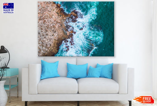 Sea & Cliff Aerial Photograph Print 100% Australian Made