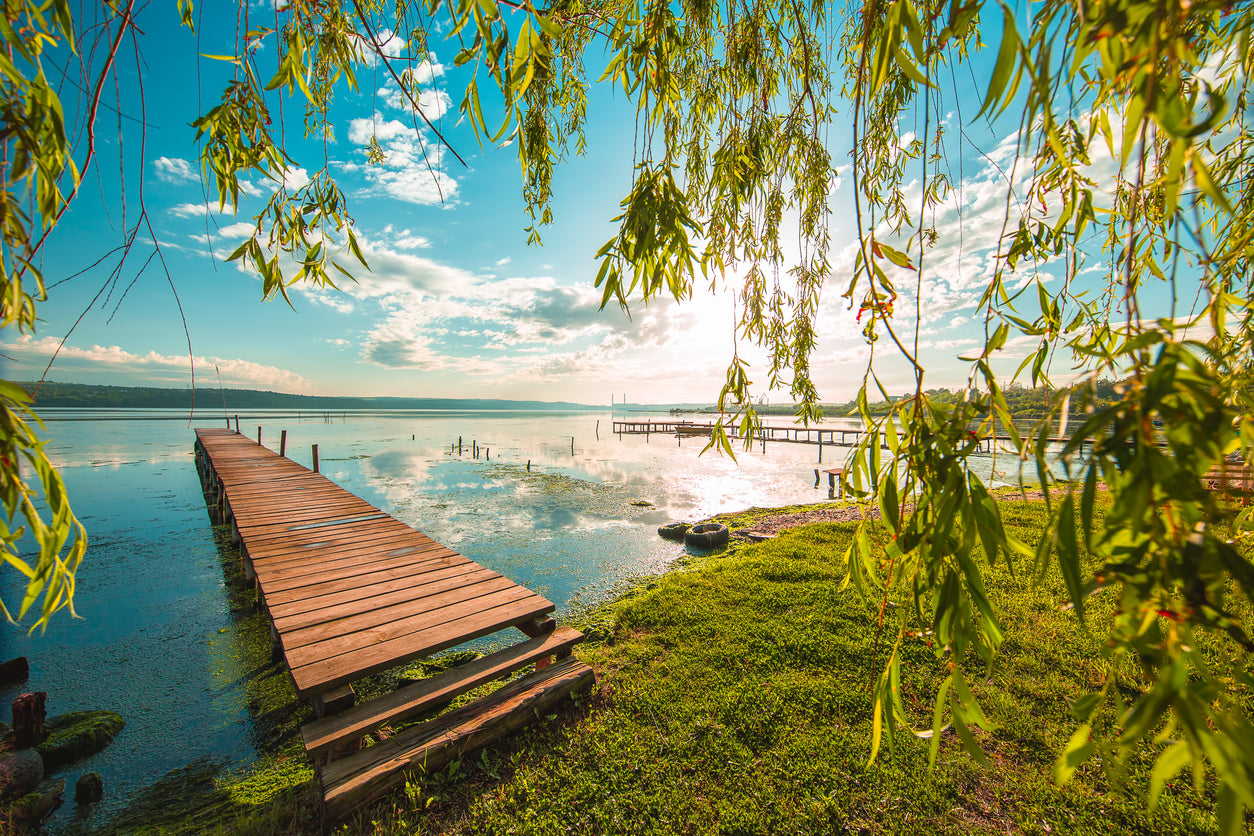 Wooden Pier Over Lake Photograph Home Decor Premium Quality Poster Print Choose Your Sizes