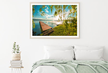 Wooden Pier Over Lake Photograph Home Decor Premium Quality Poster Print Choose Your Sizes