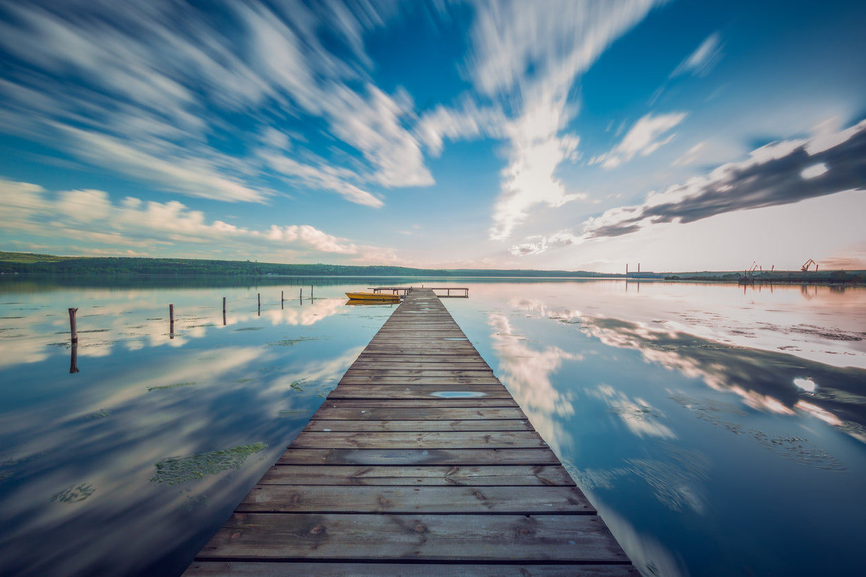 Wooden Pier Over Lake Photograph Home Decor Premium Quality Poster Print Choose Your Sizes