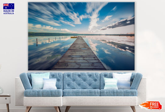 Wooden Pier Over Lake Photograph Print 100% Australian Made