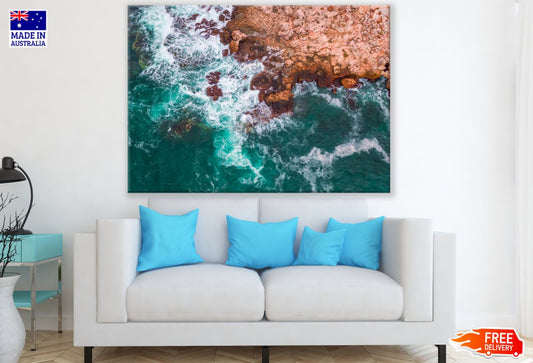 Cliff & Sea Aerial Photograph Print 100% Australian Made