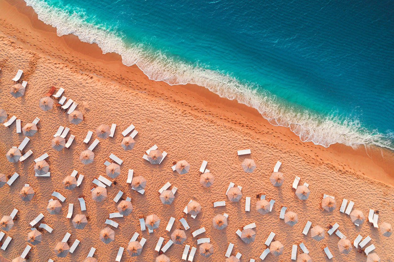 Sea & Beach Huts Aerial View Home Decor Premium Quality Poster Print Choose Your Sizes