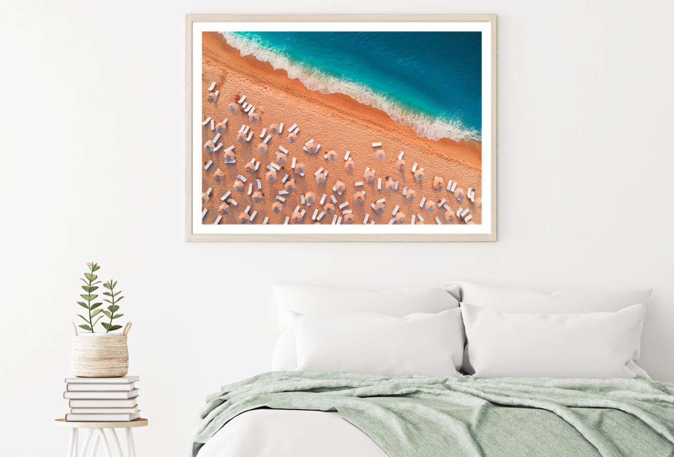 Sea & Beach Huts Aerial View Home Decor Premium Quality Poster Print Choose Your Sizes