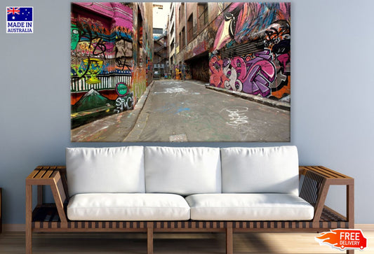 Graffiti Art on City Street Walls Print 100% Australian Made