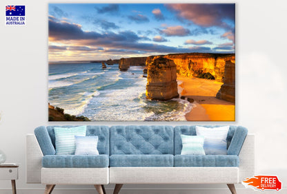 Sea & Cliff Sunset Scenery View Print 100% Australian Made