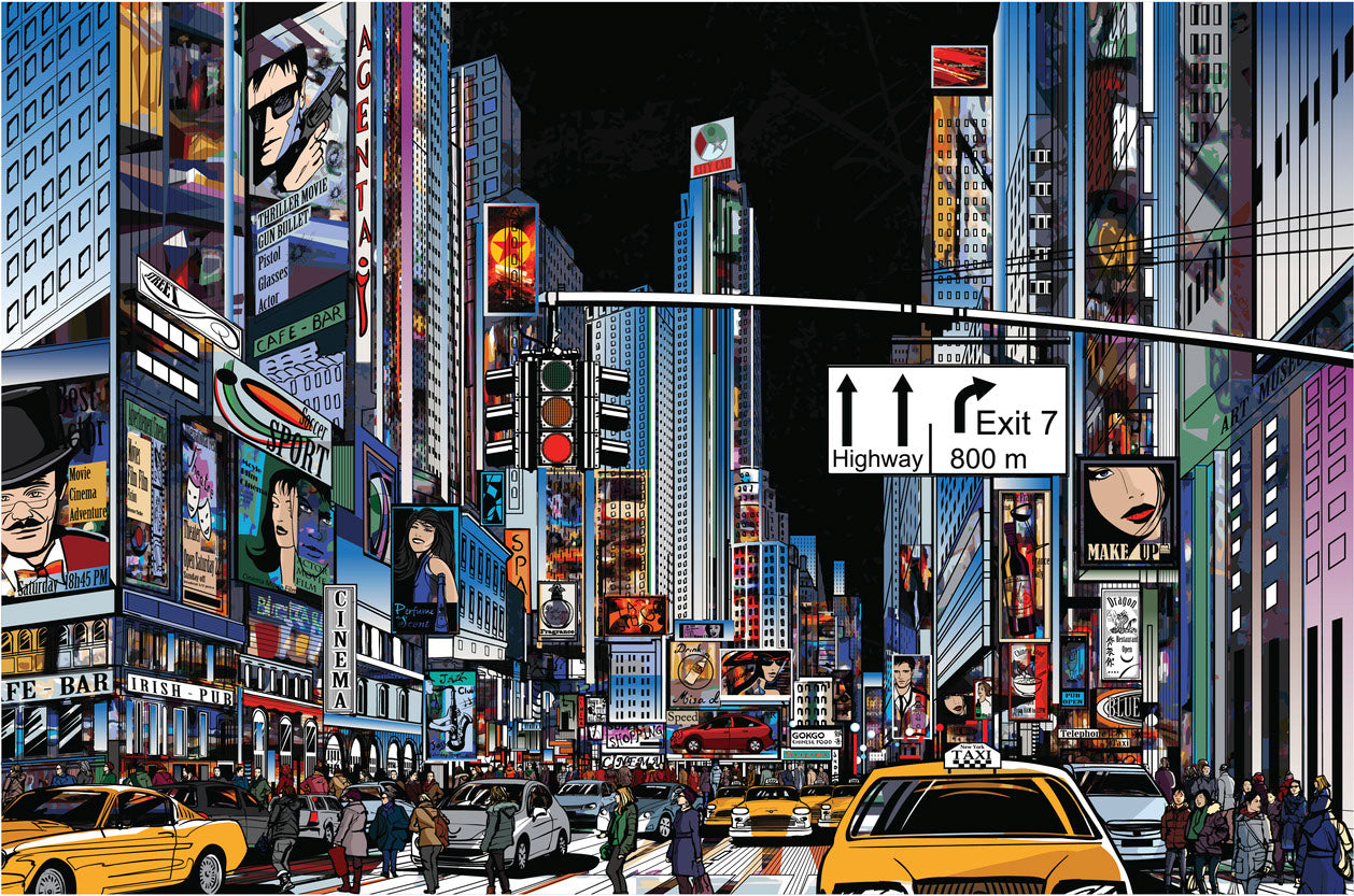 Busy City Scenery Photograph Home Decor Premium Quality Poster Print Choose Your Sizes