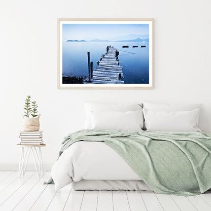 Wooden Pier Over Lake Scenery Home Decor Premium Quality Poster Print Choose Your Sizes