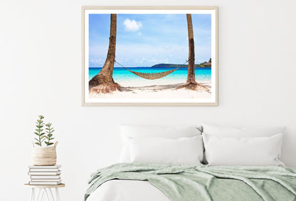 Hammock on Beach Scenery View Home Decor Premium Quality Poster Print Choose Your Sizes