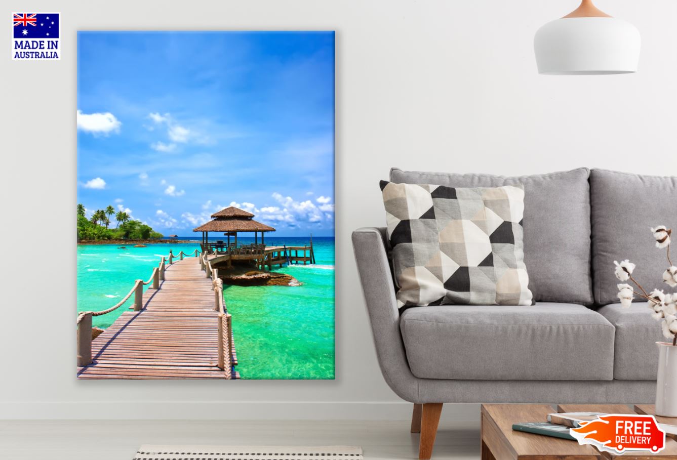 Hut on Wooden Pier Photograph Print 100% Australian Made