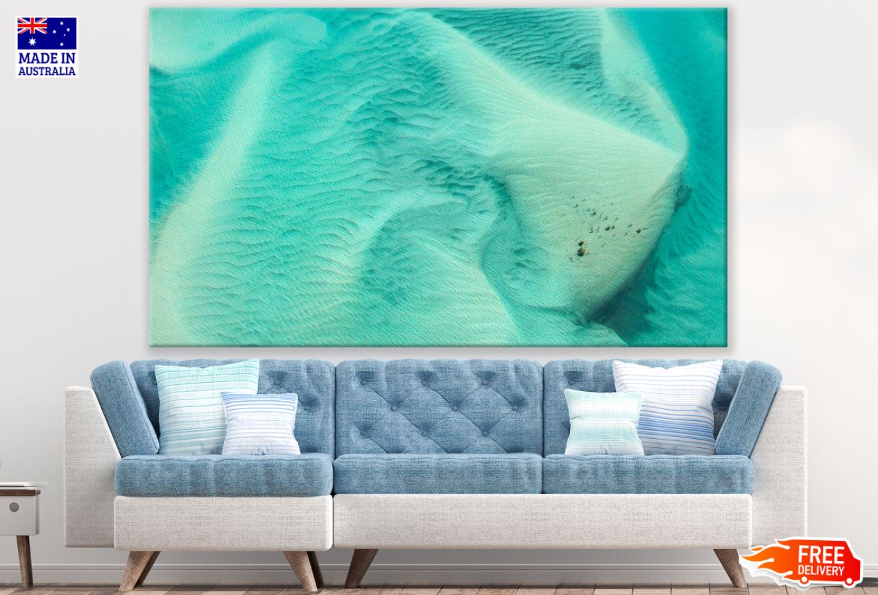 Green & White Abstract Design Print 100% Australian Made