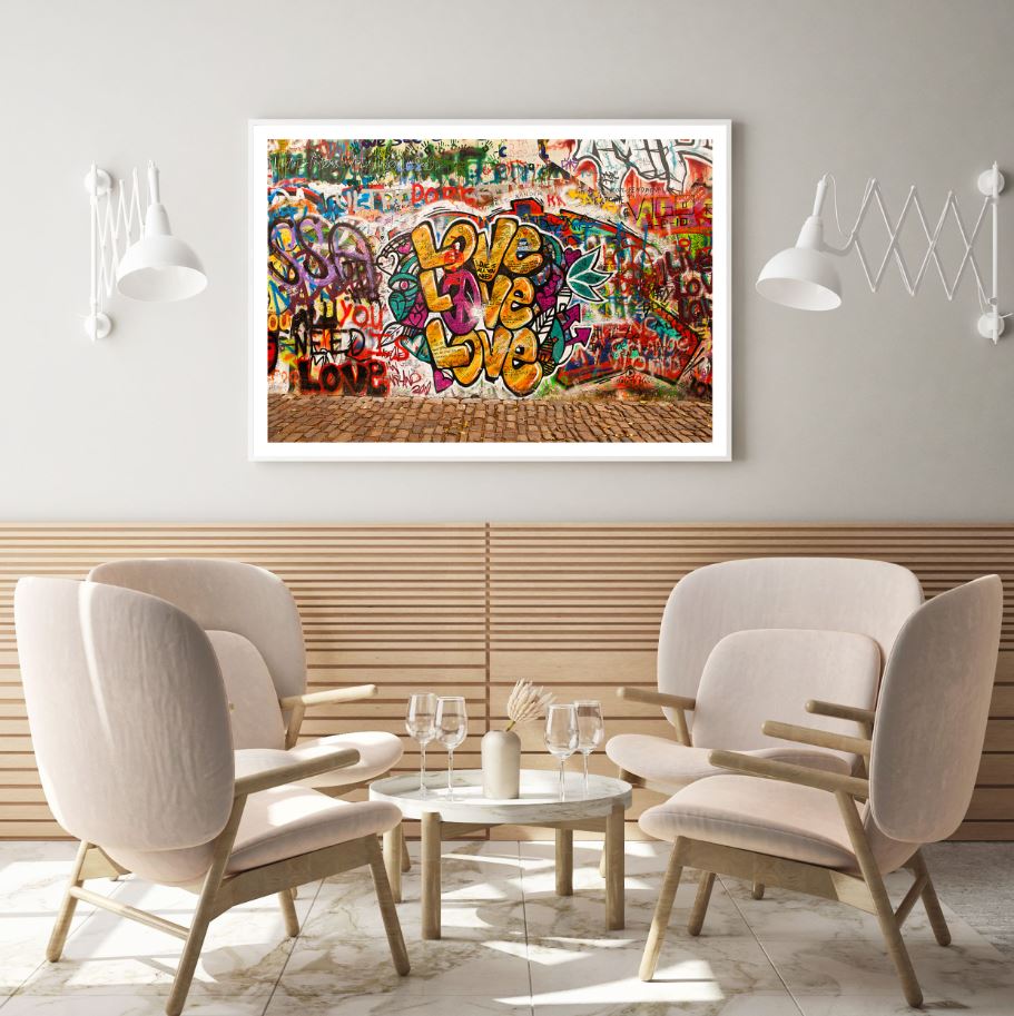Graffiti Art on City Street Walls Home Decor Premium Quality Poster Print Choose Your Sizes