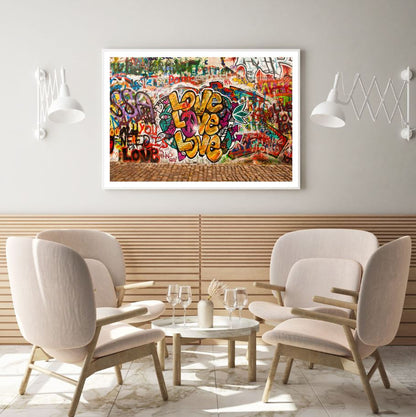 Graffiti Art on City Street Walls Home Decor Premium Quality Poster Print Choose Your Sizes