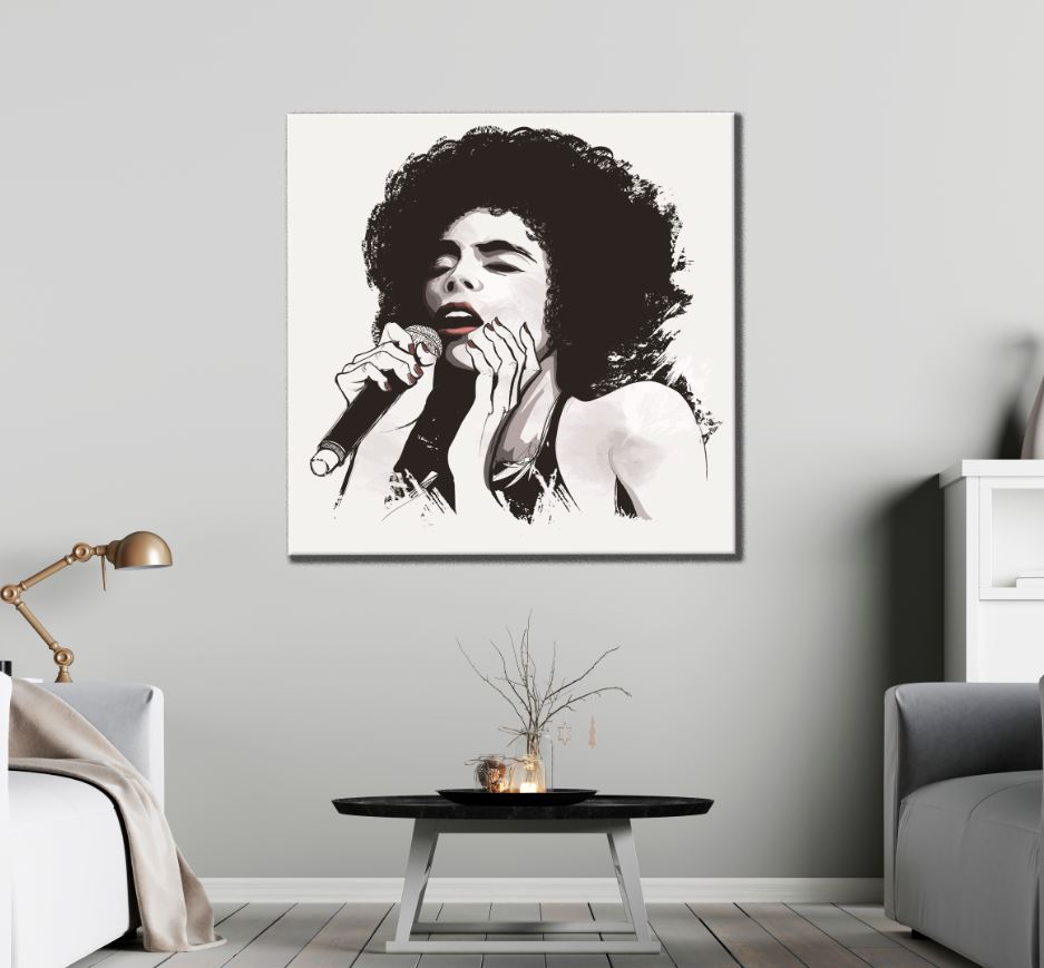 Square Canvas Female Singer Watercolor Art High Quality Print 100% Australian Made