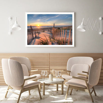 Sea Sunset Scenery Photograph Home Decor Premium Quality Poster Print Choose Your Sizes