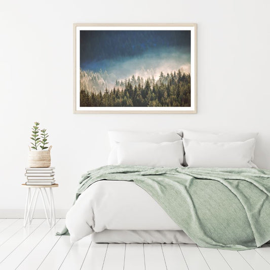 Misty Forest Sky View Photograph Home Decor Premium Quality Poster Print Choose Your Sizes