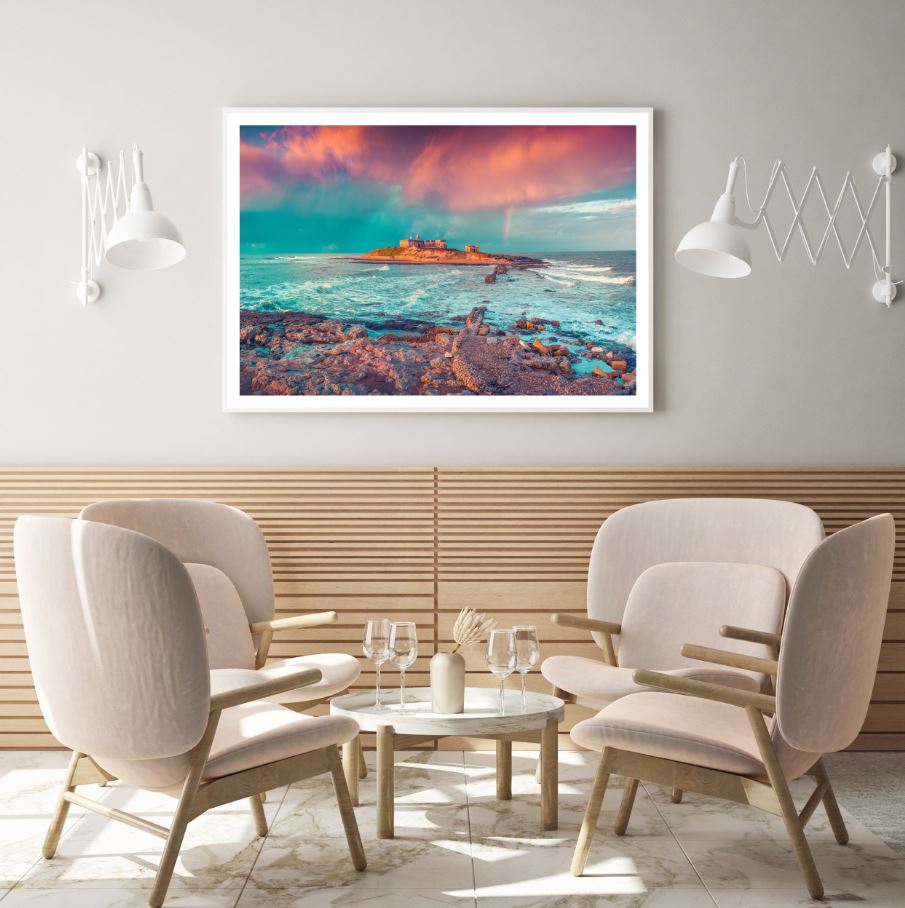 Island on Sea Scenery Photograph Home Decor Premium Quality Poster Print Choose Your Sizes