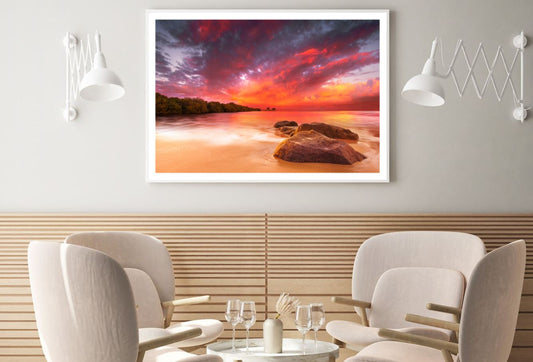 Sea Sunset Scenery Photograph Home Decor Premium Quality Poster Print Choose Your Sizes