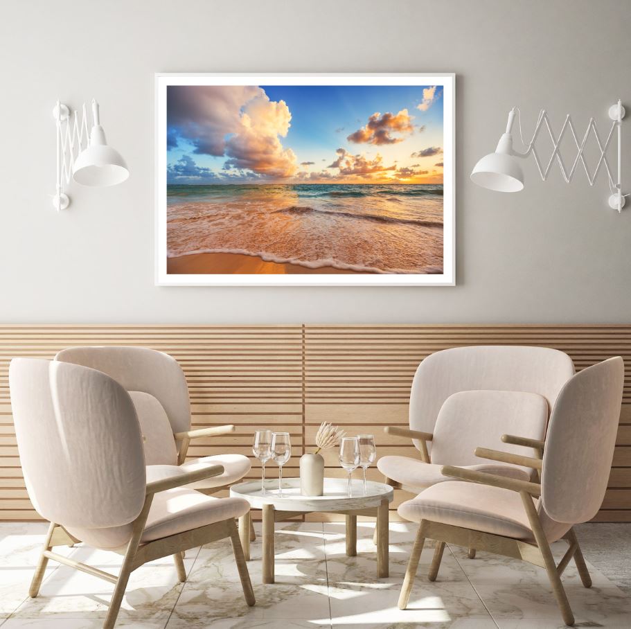 Sea Sunset Scenery Photograph Home Decor Premium Quality Poster Print Choose Your Sizes