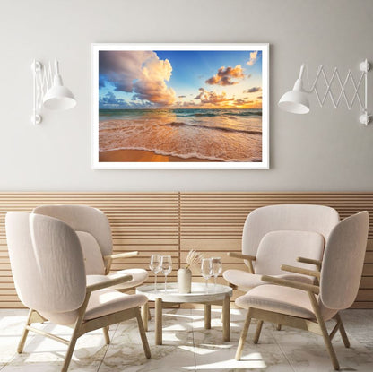 Sea Sunset Scenery Photograph Home Decor Premium Quality Poster Print Choose Your Sizes