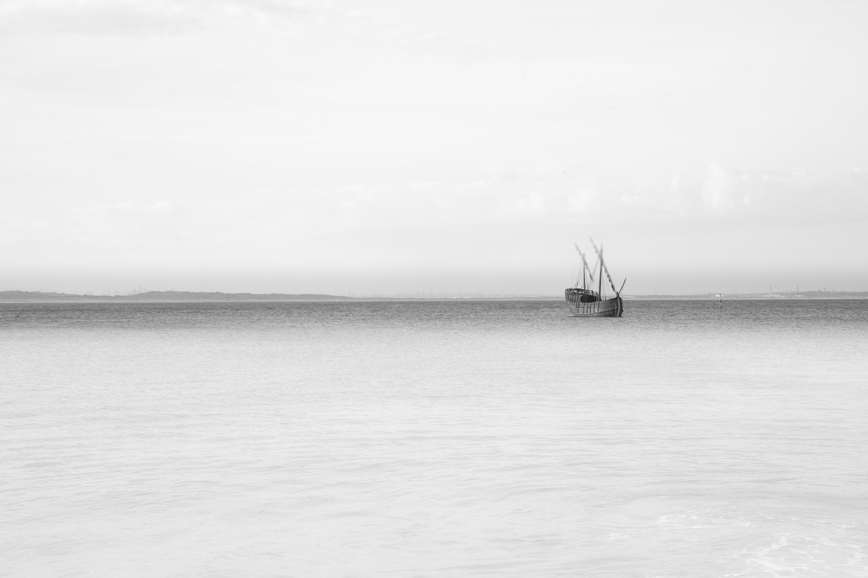 Ship on Sea B&W Photograph Print 100% Australian Made