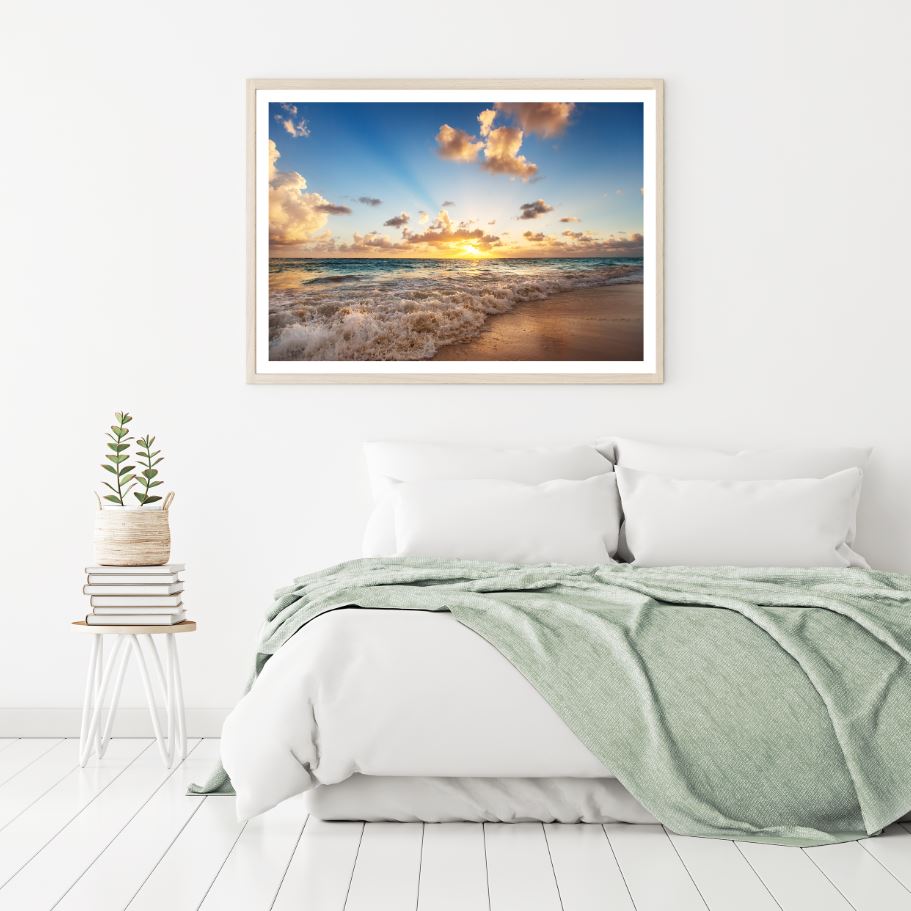 Sea Sunset Scenery Photograph Home Decor Premium Quality Poster Print Choose Your Sizes