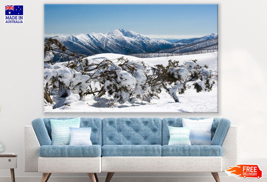 Snow Covered Forest Scenery View Print 100% Australian Made