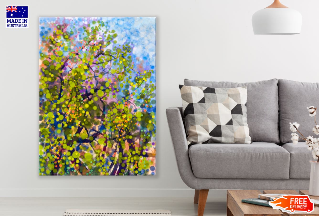Colorful Flower Tree Painting Print 100% Australian Made