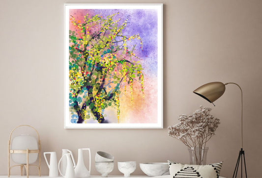 Colorful Flower Tree Watercolor Painting Home Decor Premium Quality Poster Print Choose Your Sizes