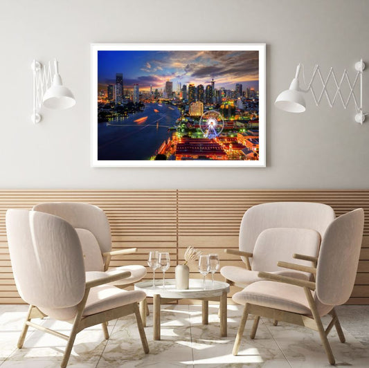 City Night Scenery Photograph Home Decor Premium Quality Poster Print Choose Your Sizes