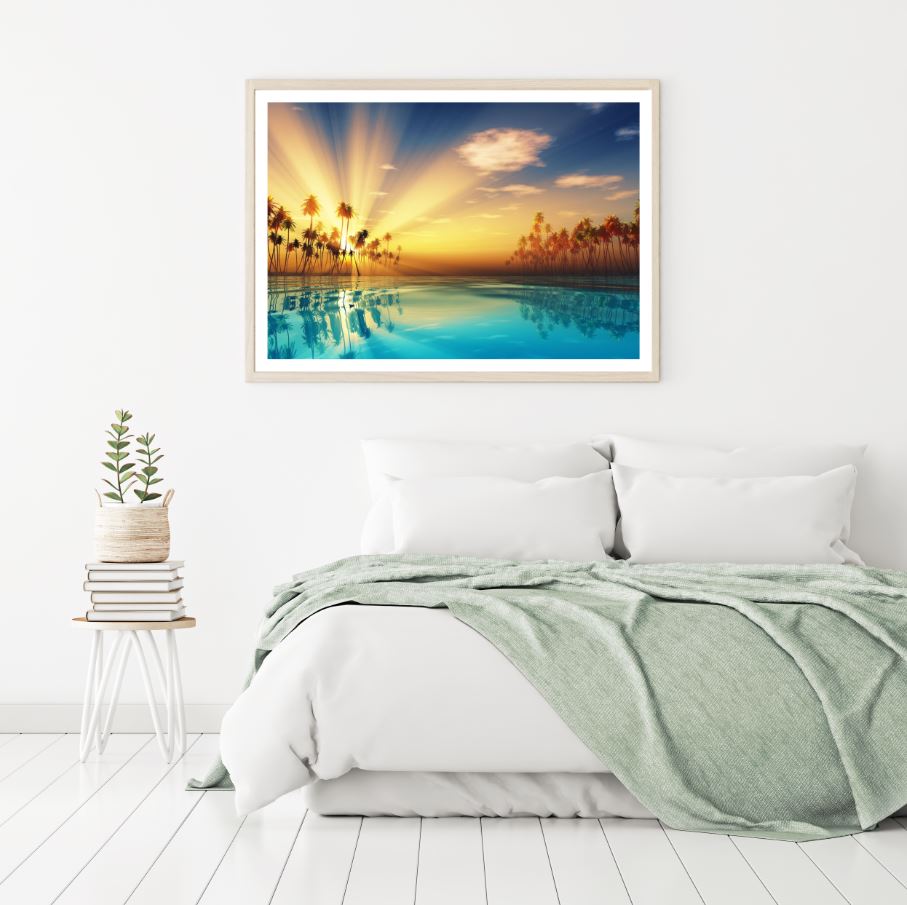 Infinity Pool at Sunset Scenery Home Decor Premium Quality Poster Print Choose Your Sizes