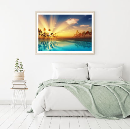 Infinity Pool at Sunset Scenery Home Decor Premium Quality Poster Print Choose Your Sizes