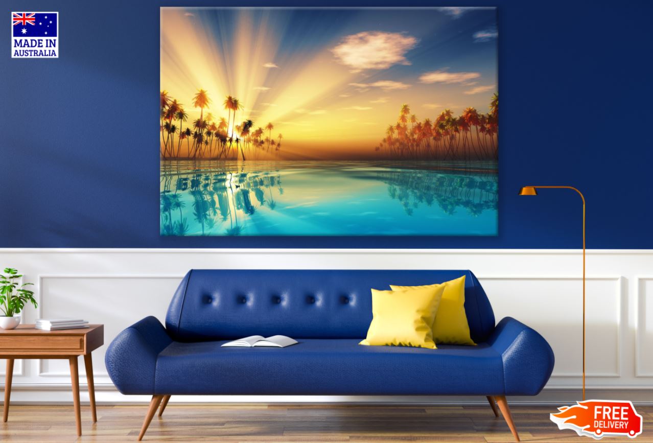 Infinity Pool at Sunset Scenery Print 100% Australian Made