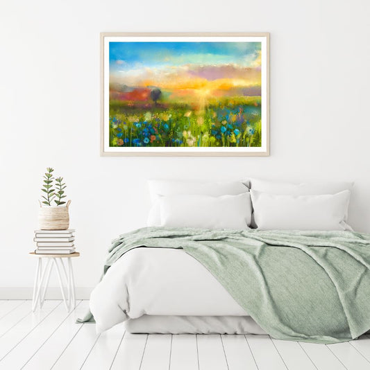 Colorful Flower Field Painting Home Decor Premium Quality Poster Print Choose Your Sizes
