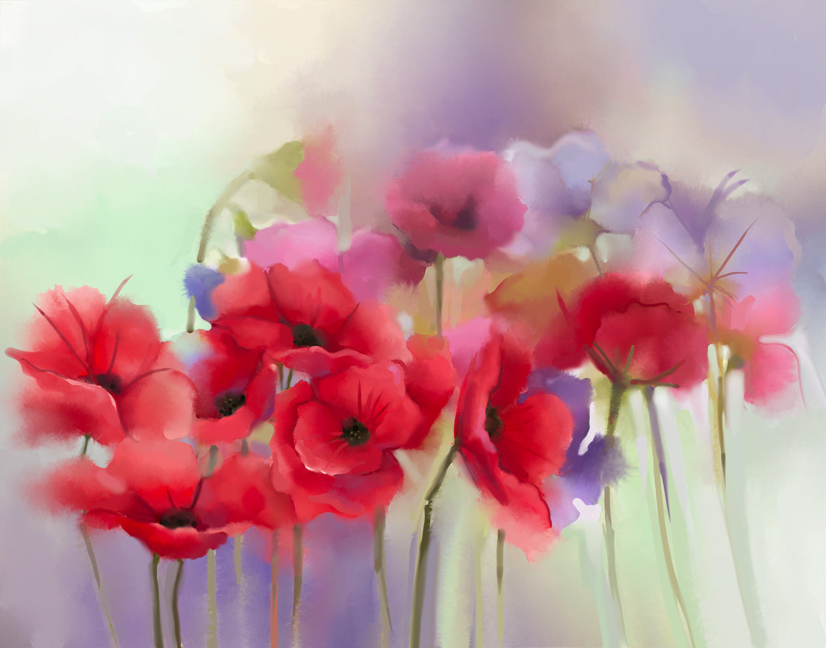 Colorful Flower Field Painting Print 100% Australian Made