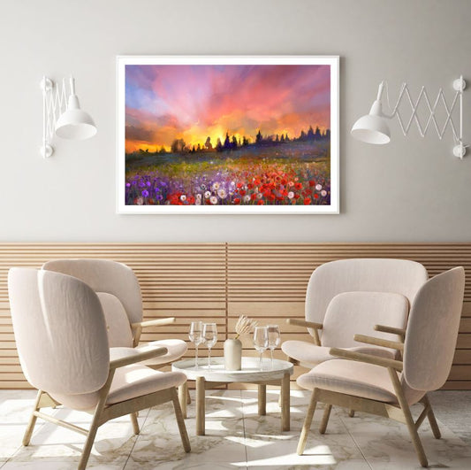 Colorful Flower Field Painting Home Decor Premium Quality Poster Print Choose Your Sizes