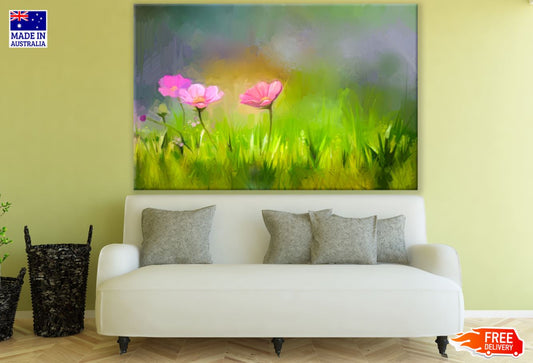 Colorful Flower Field Painting Print 100% Australian Made