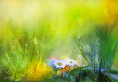 Colorful Flowers & Grass Painting Print 100% Australian Made