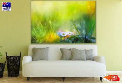 Colorful Flowers & Grass Painting Print 100% Australian Made