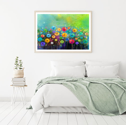 Colorful Flower Field Painting Home Decor Premium Quality Poster Print Choose Your Sizes