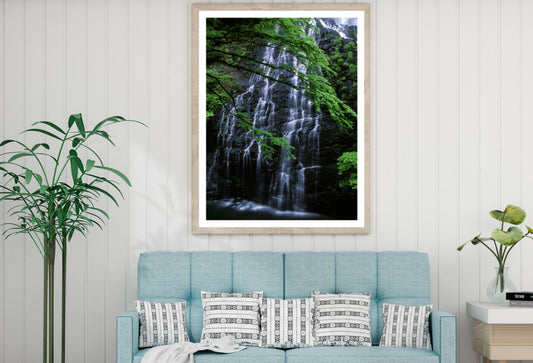 Waterfall in Forest Photograph Home Decor Premium Quality Poster Print Choose Your Sizes
