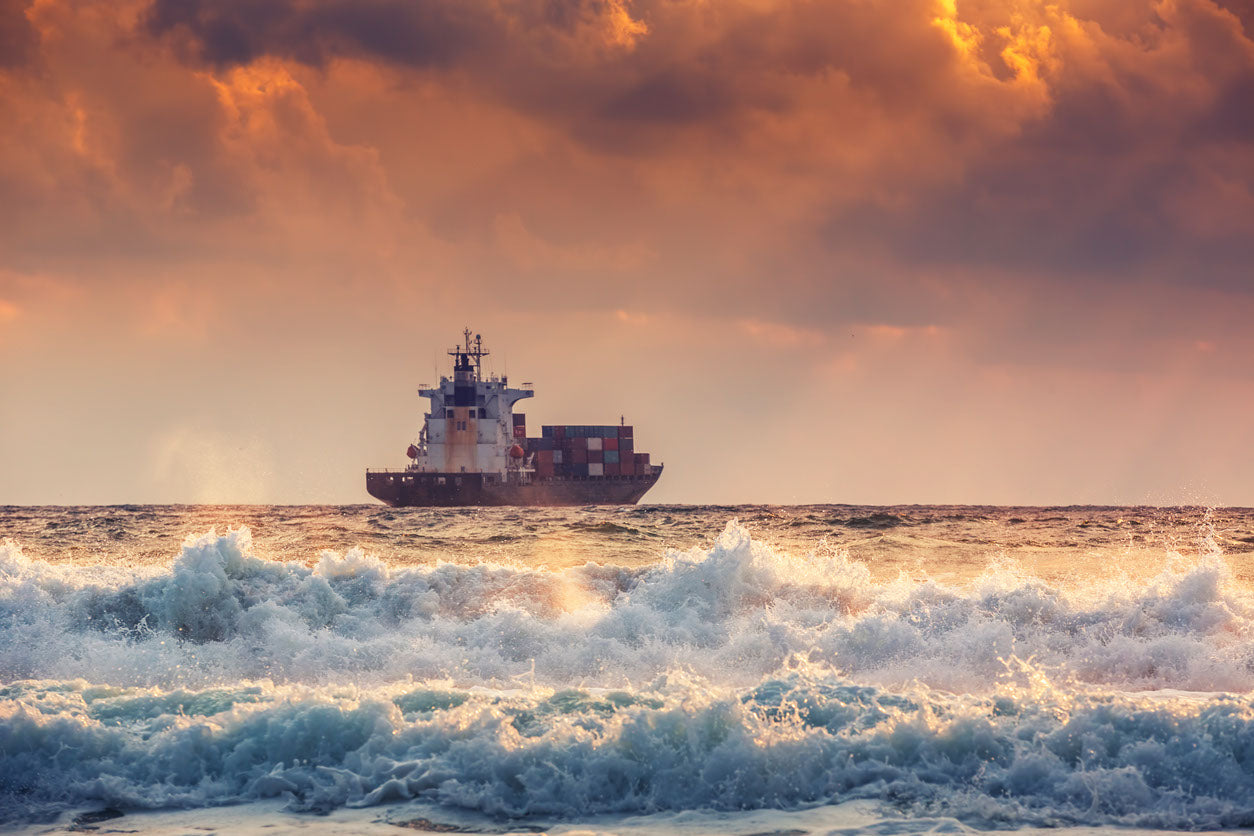 Ship on Sea Sunset Photograph Home Decor Premium Quality Poster Print Choose Your Sizes