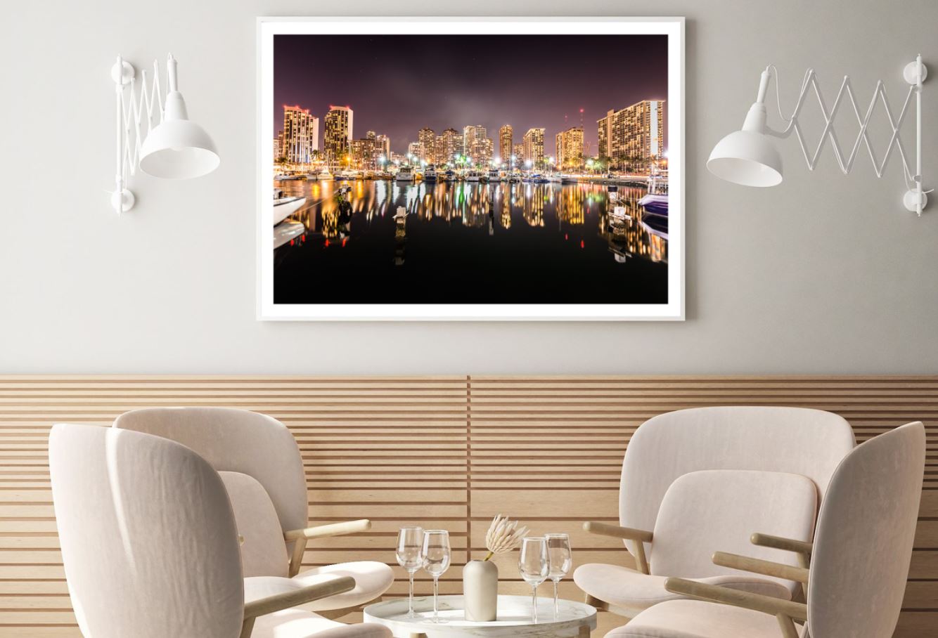 Night City Scenery Photograph Home Decor Premium Quality Poster Print Choose Your Sizes