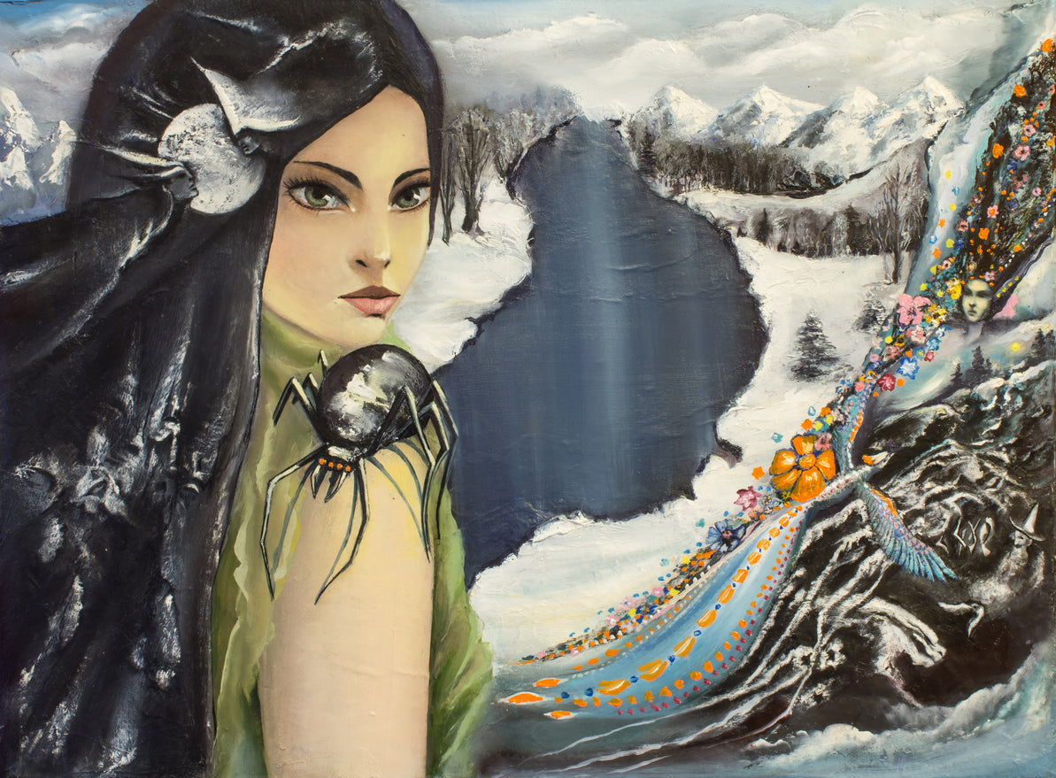Girl & Nature Oil Painting Print 100% Australian Made