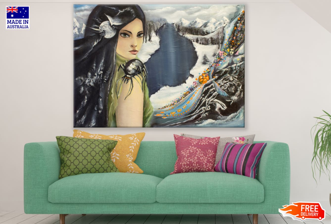 Girl & Nature Oil Painting Print 100% Australian Made