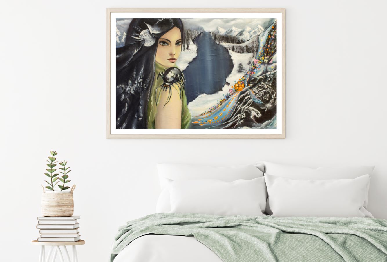 Girl & Nature Oil Painting Home Decor Premium Quality Poster Print Choose Your Sizes